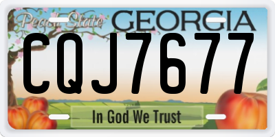 GA license plate CQJ7677