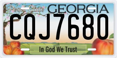 GA license plate CQJ7680