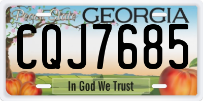 GA license plate CQJ7685