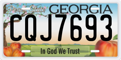 GA license plate CQJ7693