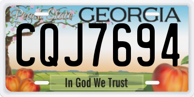 GA license plate CQJ7694