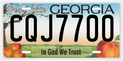 GA license plate CQJ7700