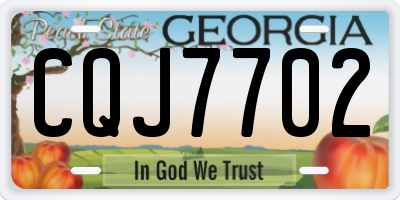 GA license plate CQJ7702