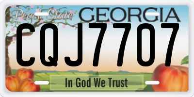 GA license plate CQJ7707