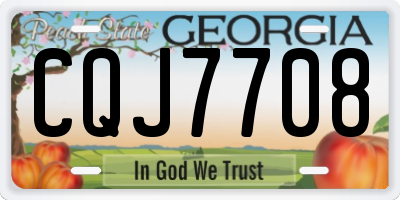 GA license plate CQJ7708
