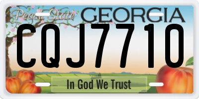GA license plate CQJ7710
