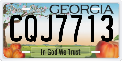 GA license plate CQJ7713