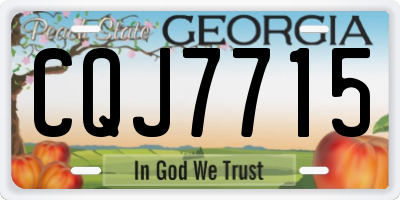 GA license plate CQJ7715
