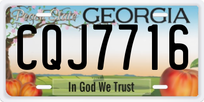 GA license plate CQJ7716