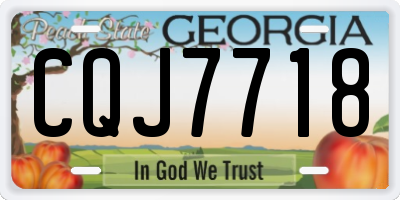 GA license plate CQJ7718