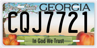 GA license plate CQJ7721
