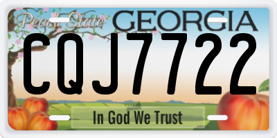 GA license plate CQJ7722