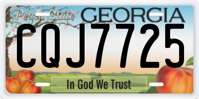 GA license plate CQJ7725