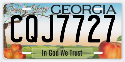 GA license plate CQJ7727