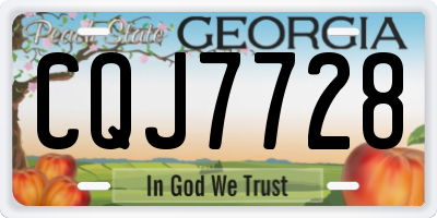GA license plate CQJ7728