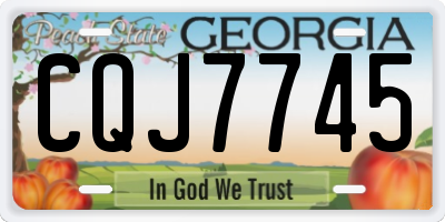 GA license plate CQJ7745