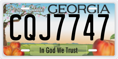 GA license plate CQJ7747