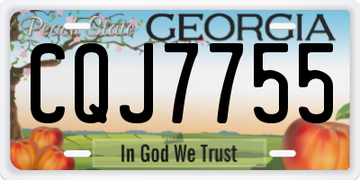 GA license plate CQJ7755