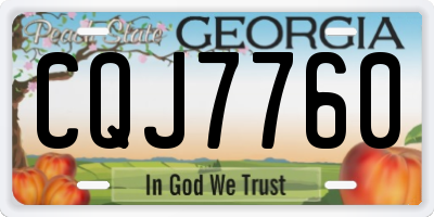 GA license plate CQJ7760