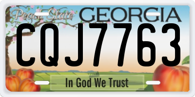 GA license plate CQJ7763