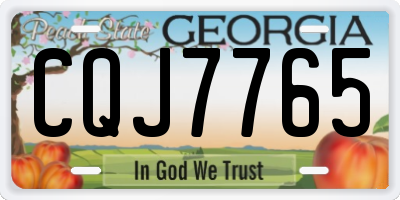 GA license plate CQJ7765