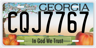 GA license plate CQJ7767