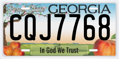 GA license plate CQJ7768