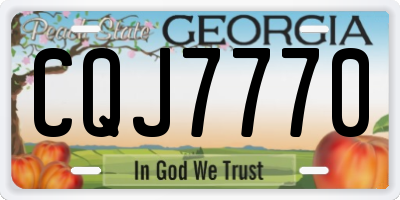 GA license plate CQJ7770