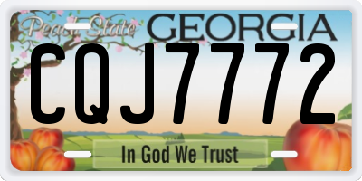 GA license plate CQJ7772
