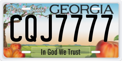 GA license plate CQJ7777