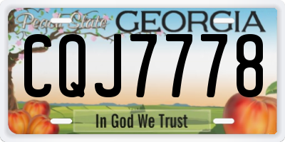 GA license plate CQJ7778