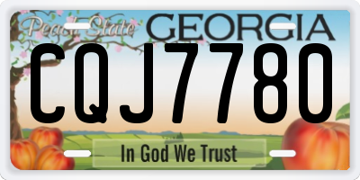 GA license plate CQJ7780