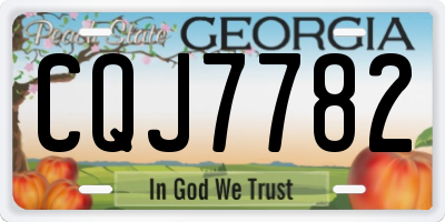 GA license plate CQJ7782