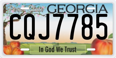 GA license plate CQJ7785