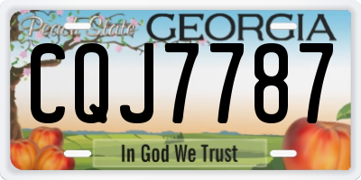 GA license plate CQJ7787