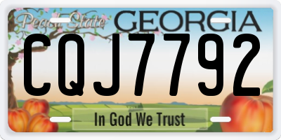 GA license plate CQJ7792