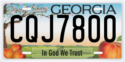 GA license plate CQJ7800
