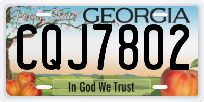 GA license plate CQJ7802