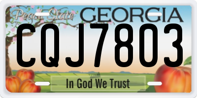 GA license plate CQJ7803