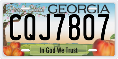 GA license plate CQJ7807
