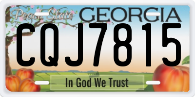 GA license plate CQJ7815