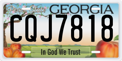 GA license plate CQJ7818
