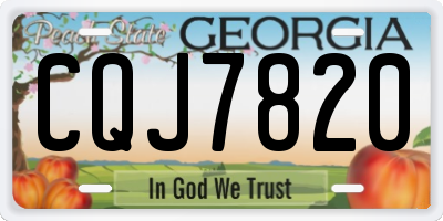 GA license plate CQJ7820
