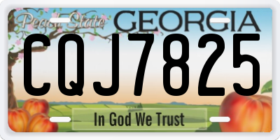GA license plate CQJ7825