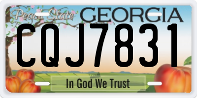 GA license plate CQJ7831