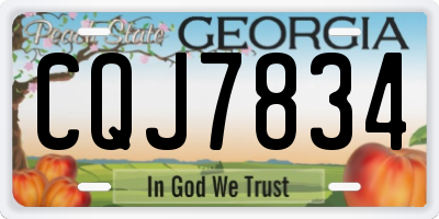 GA license plate CQJ7834
