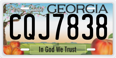 GA license plate CQJ7838