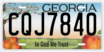 GA license plate CQJ7840