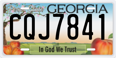 GA license plate CQJ7841