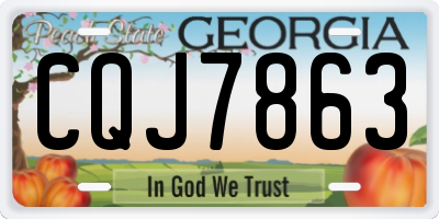 GA license plate CQJ7863